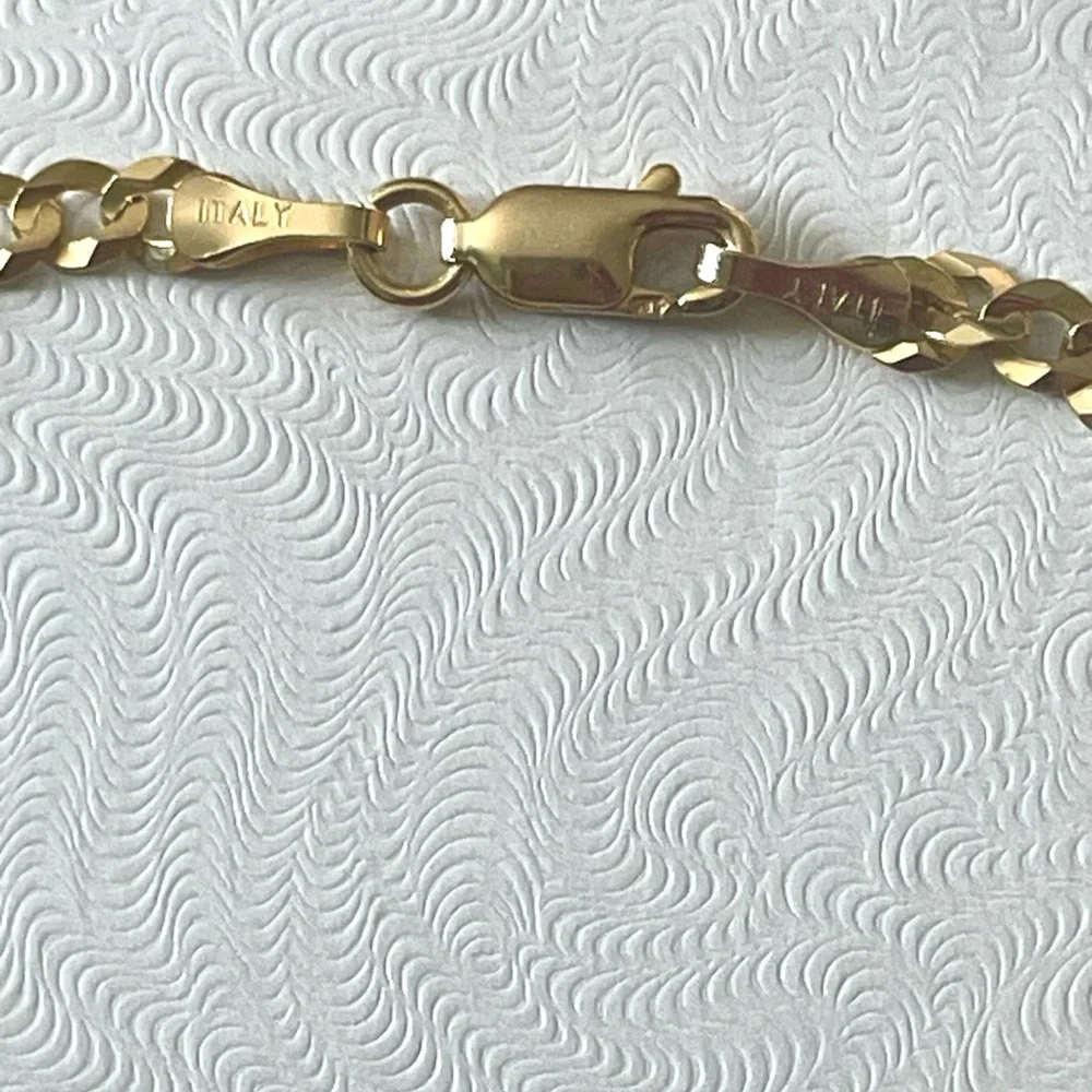 **+For Pablo only **** Italy 14k Gold curb link Bracelet with Sombrero Charm - Picture 8 of 14